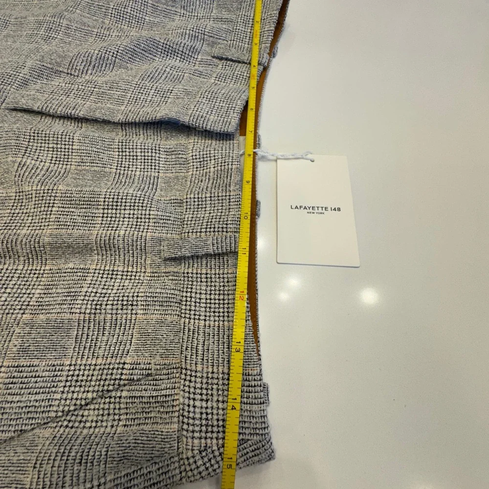 Lafayette 148 New York Sullivan Glen plaid wool blend boule’ Wide Leg Pants - Picture 12 of 16